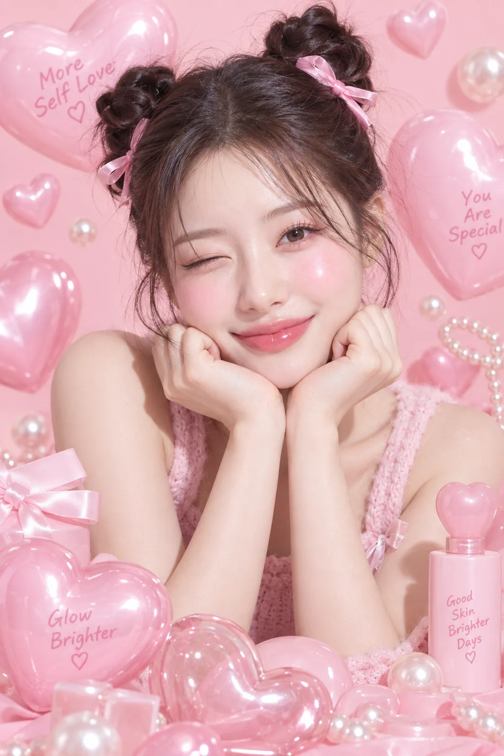 눈을 감고 편안하게 숨을 고르는 여성의 프로필 — 제이엔비 리얼모델 캠페인 이미지